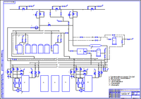 Схема Технологическая промежуточной компрессорной станции-Чертеж-Оборудование транспорта нефти и газа-Курсовая работа-Дипломная работа